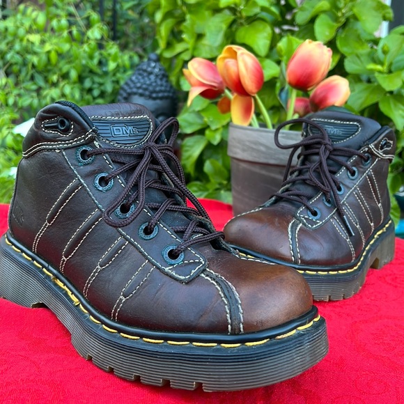 🏴󠁧󠁢󠁥󠁮󠁧󠁿 Dr. Martens MIE Vintage Chunky Brown Platform Oxfords UK 5 - Picture 1 of 17